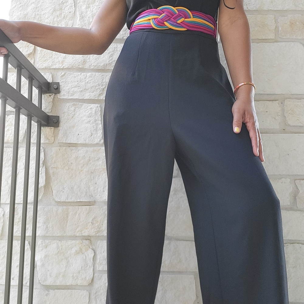 JULIA JORDAN Black Wide Leg Romper